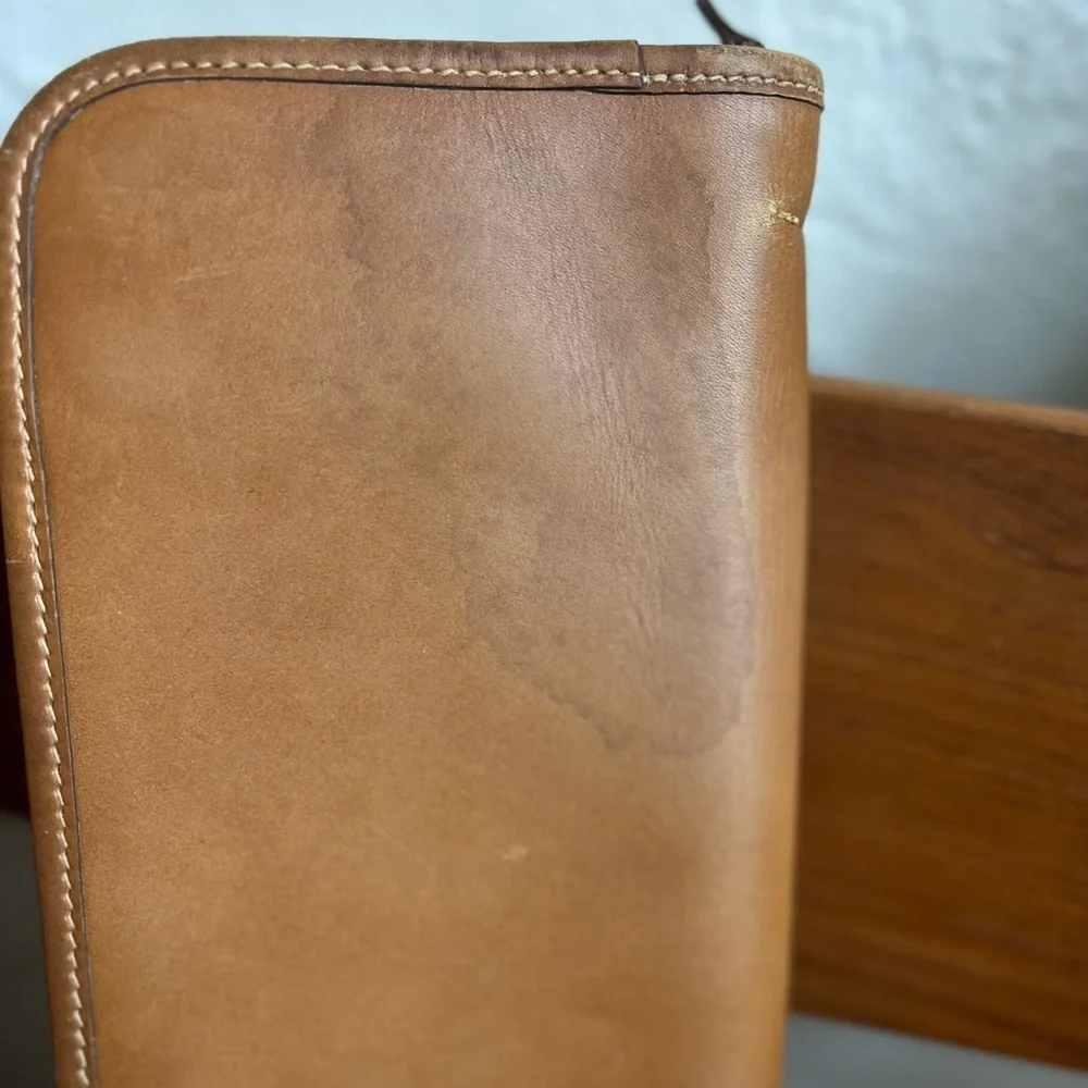 Vintage Gurkha Leather Tie Case Ascot Travel Organizer Tan Zip Necktie Holder